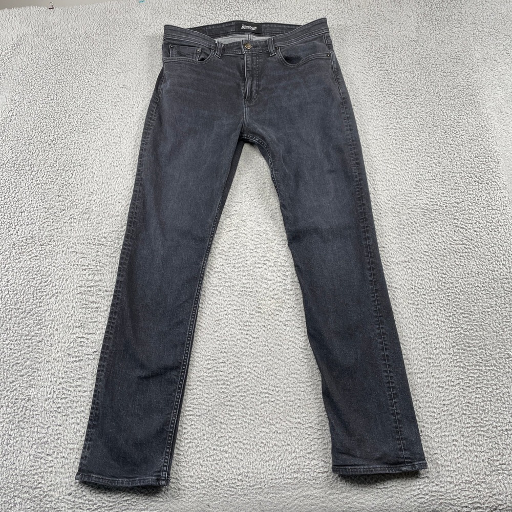 Revtown Jeans Mens 36x34 Black Sharp Decade Denim Slim Fit Stretch Dark Wash